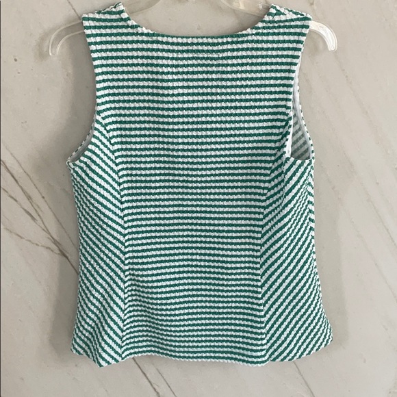 Maeve by Anthropology green/white sleeveless top - Picture 2 of 3